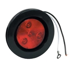 Buyers 2.5 Inch Red Round Clearance/Marker Light Kit With 4 LEDs (PL-10 Connection, Includes Grommet And Plug)