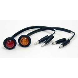 Buyers .75 INCH ROUND MARKER CLEARANCE LIGHTS - 3 LED RED WITH MALE BULLETS
