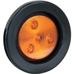 Buyers 2.5 Inch Amber Round Clearance/Marker Light Kit With 4 LEDs (PL-10 Connection, Includes Grommet And Plug)