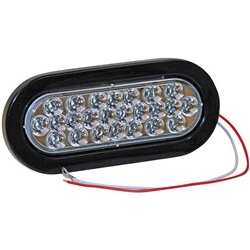 Buyers 6 Inch Clear Oval Backup Light Kit With 24 LEDs (PL-2 Connection, Includes Grommet And Plug)