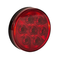 Buyers 4 Inch Red Round Stop/Turn/Tail Light With 7 LEDs Kit - Includes Plug And Grommet