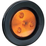 Buyers 2.5 Inch Amber Round Clearance/Marker Light Kit With 4 LEDs (PL-10 Connection, Includes Grommet And Plug)