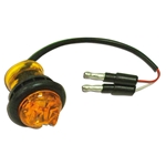 Buyers .75 Inch Round Marker Clearance Lights - 1 LED Amber With Male Bullets