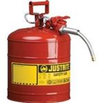 Red Metal Safety Can, Type ll, Two Gallon Capacity, for Gasoline