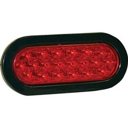 Buyers 6 Inch Red Oval Stop/Turn/Tail Light With 20 LEDs Kit (PL-3 Connection, Includes Grommet And Plug)
