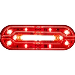 Buyers 6 Inch Oval Stop/Turn/Tail + Backup Combination Light With Light Stripe LED Tubes