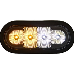 Buyers 6 Inch LED Oval Strobe Light With Amber/Clear LEDs And Clear Lens